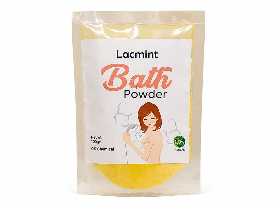 Lacmint herbal bath powder pouch, 100 gm